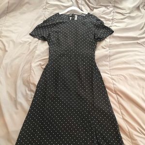 Madewell Silk Crewneck Midi Dress in Polka Dot 00